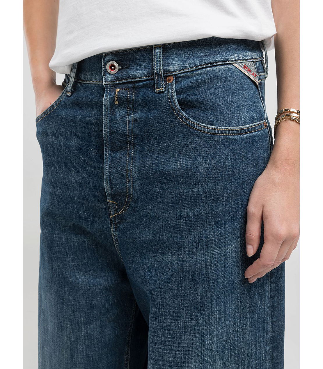 バギーフィットMARGOTT ストレッチインディゴデニム 詳細画像 ダークブルー 5